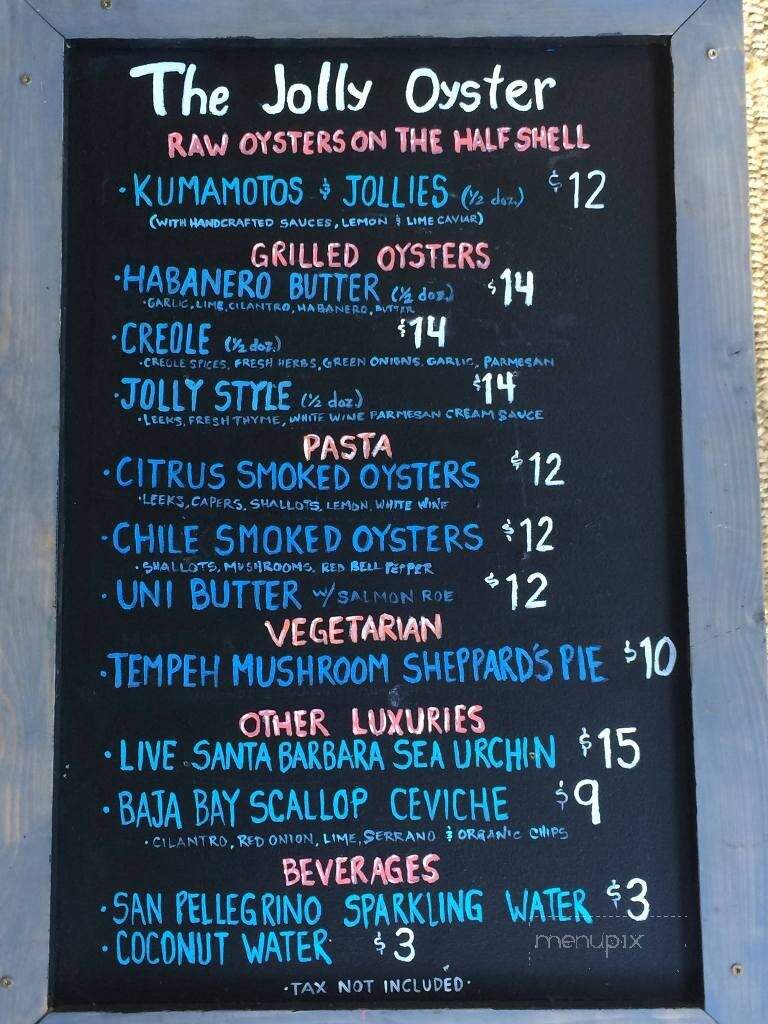 The Jolly Oyster - Food Truck - Ventura, CA menu_pic