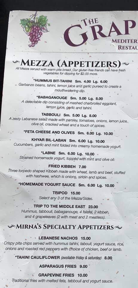 The Grapevine - New Hartford, NY menu_pic