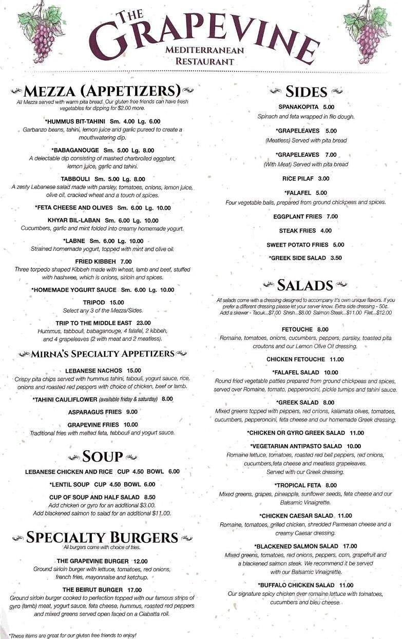 The Grapevine - New Hartford, NY menu_pic