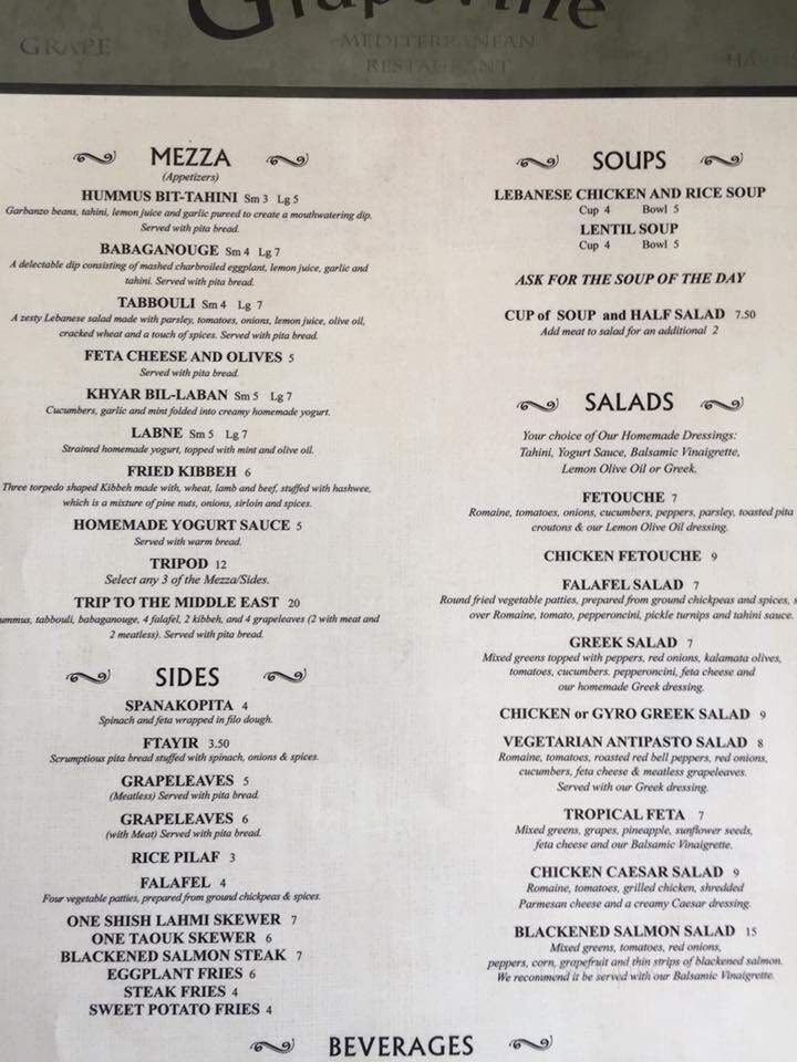 The Grapevine - New Hartford, NY menu_pic
