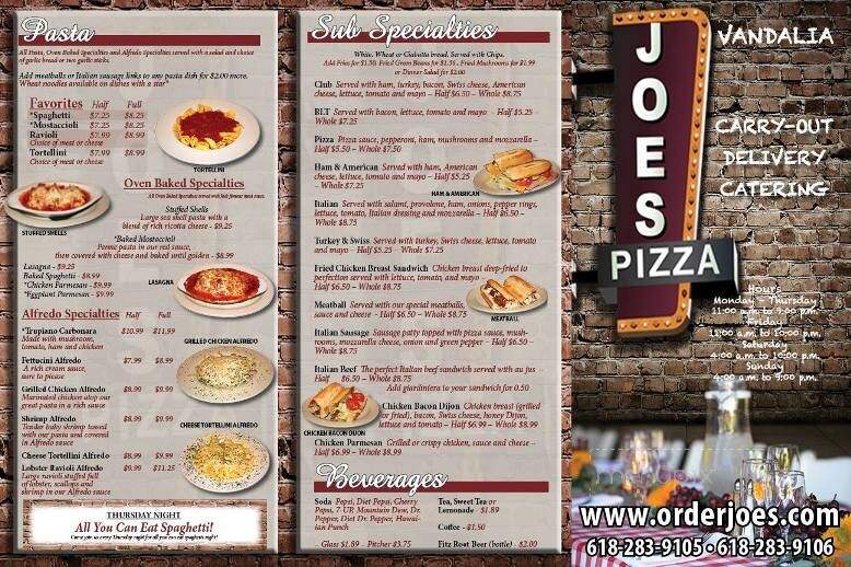 Joe's Pizza & Pasta - Vandalia, IL