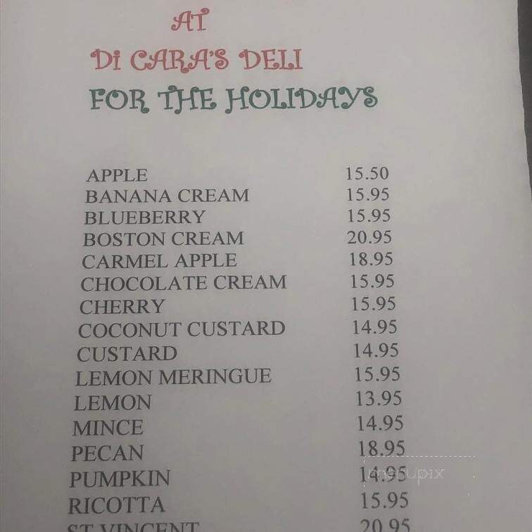 Dicara's Deli - Reading, MA menu_pic