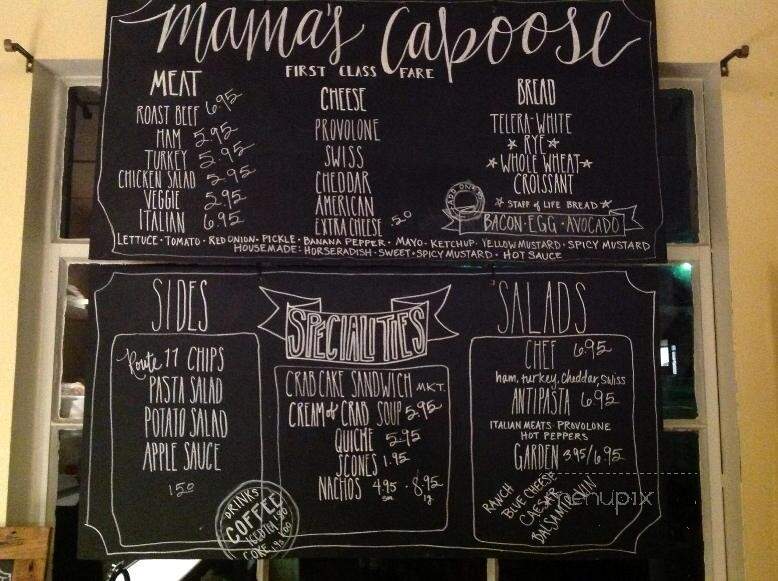 Mama's Caboose - Bridgewater, VA menu_pic