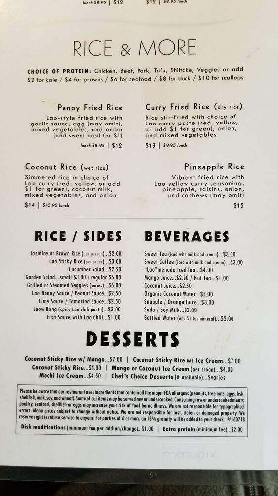 Panoy Bistro - Grass Valley, CA menu_pic