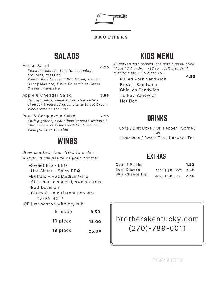 Brothers - Campbellsville, KY menu_pic