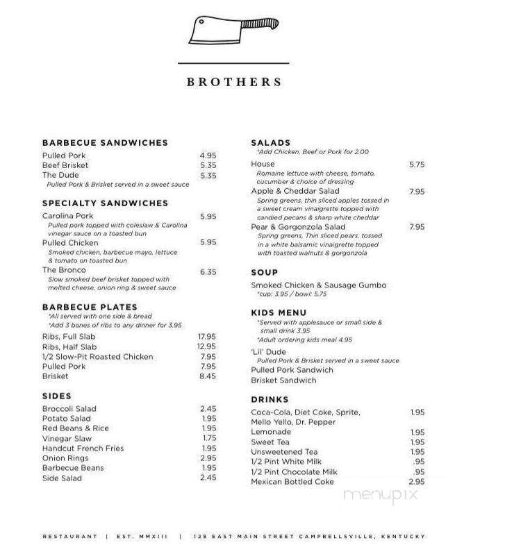 Brothers - Campbellsville, KY menu_pic