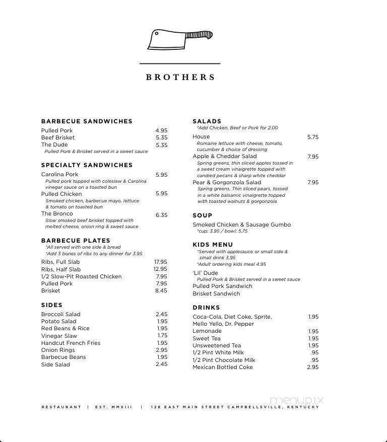 Brothers - Campbellsville, KY menu_pic