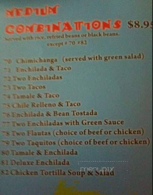 Mazatlan Mexican Restaurant - Prineville, OR menu_pic