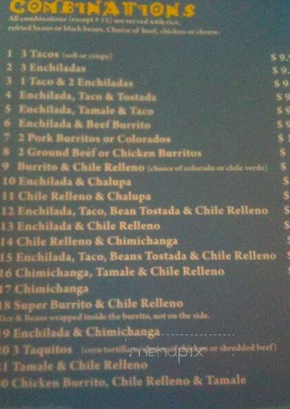 Mazatlan Mexican Restaurant - Prineville, OR menu_pic