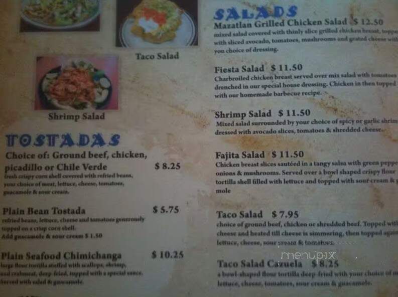Mazatlan Mexican Restaurant - Prineville, OR menu_pic