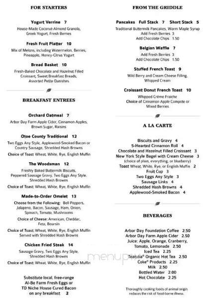 The Timber Dining Room at Lied Lodge - Nebraska City, NE menu_pic
