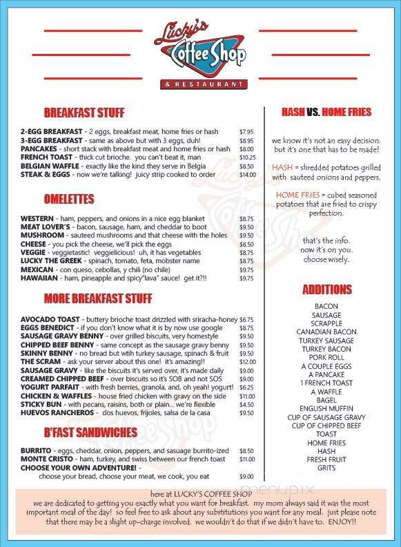 Lucky's Coffee Shop - Wilmington, DE menu_pic