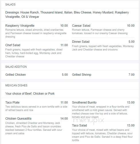 Clarke's Restaurant - Tropic, UT menu_pic