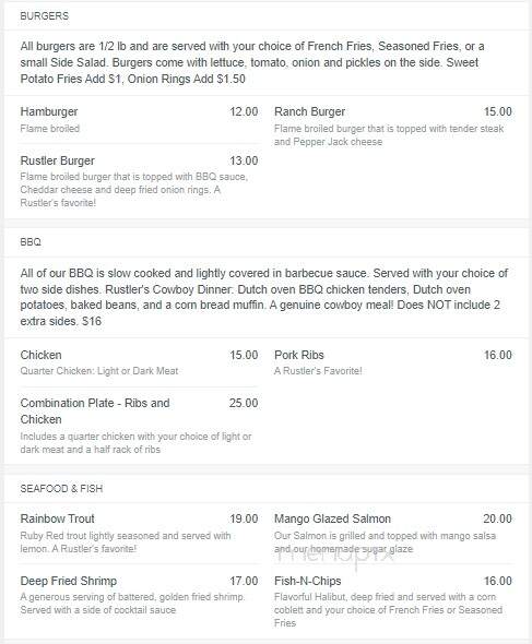 Clarke's Restaurant - Tropic, UT menu_pic