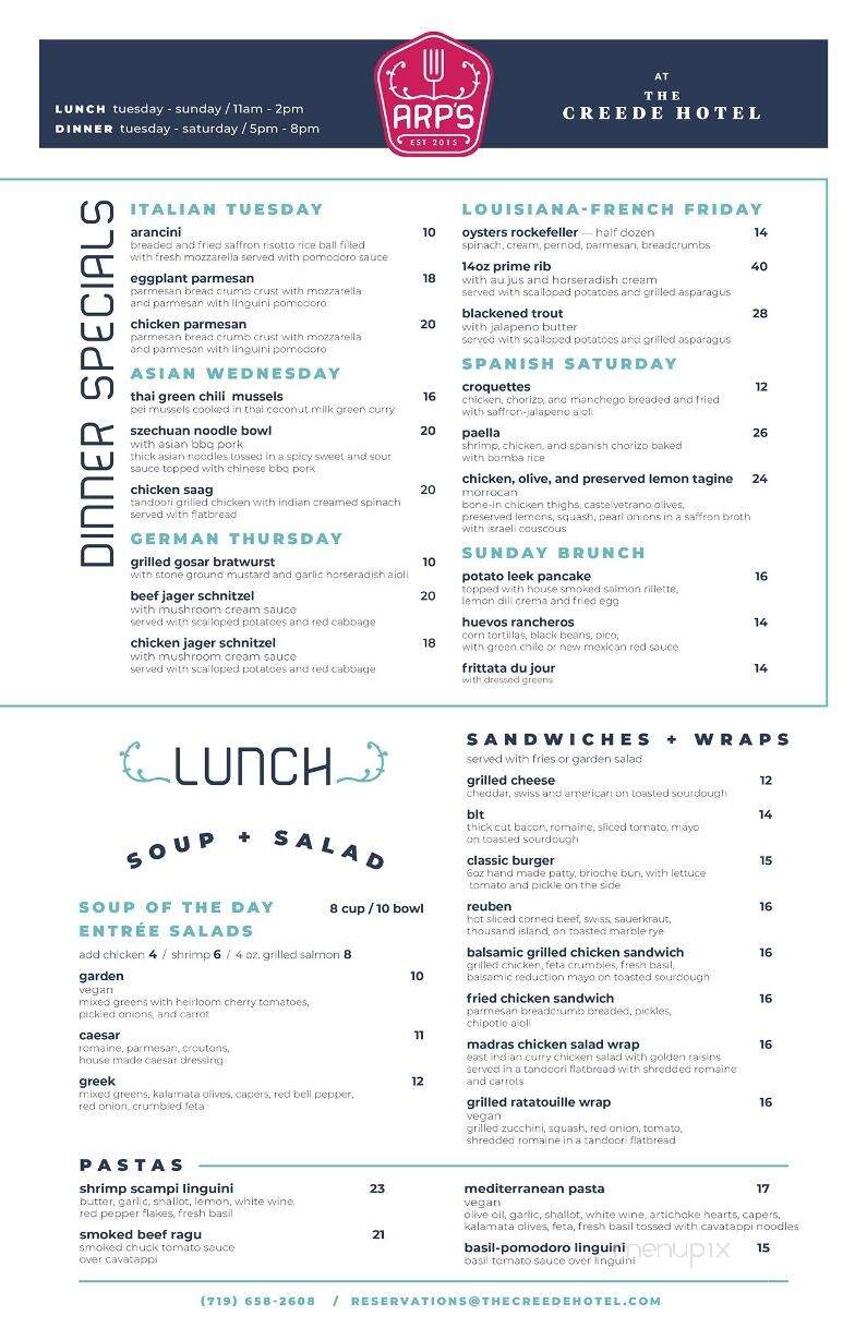 Creede Hotel & Restaurant - Creede, CO menu_pic