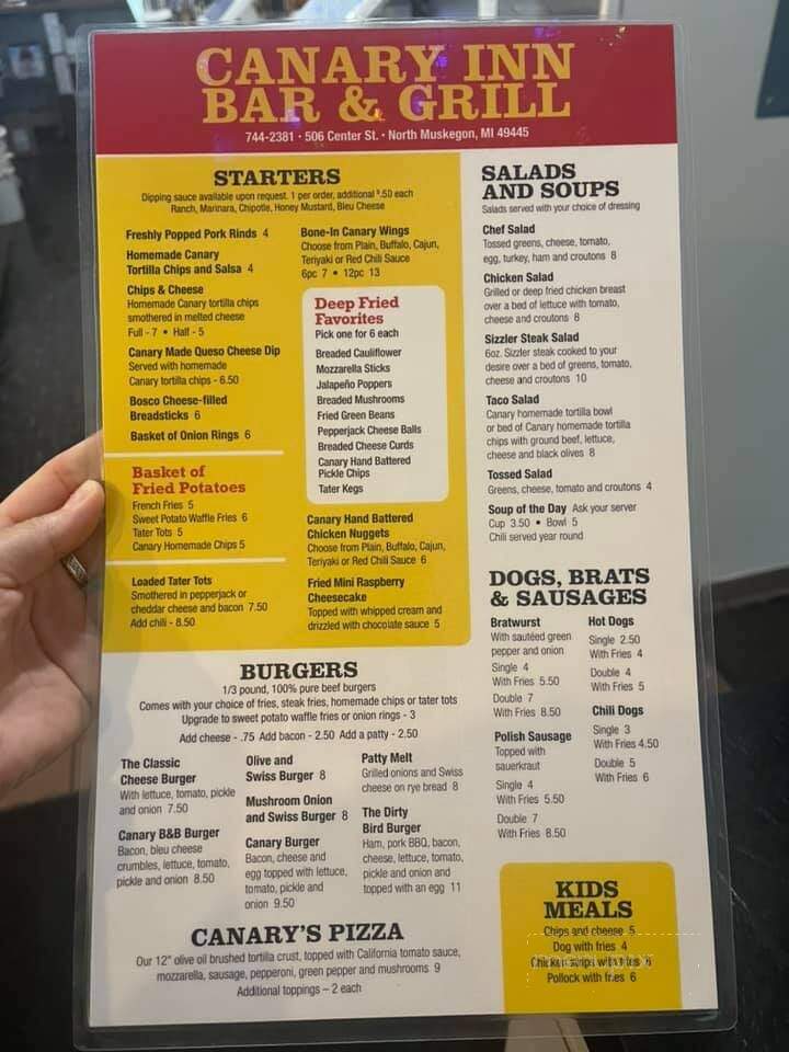 Canary Inn - Muskegon, MI menu_pic