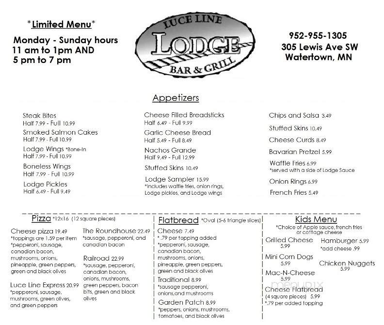 Luce Line Lodge Bar and Grill - Watertown, MN menu_pic