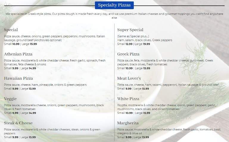 Takis Pizza Restaurant - Leesburg, FL menu_pic