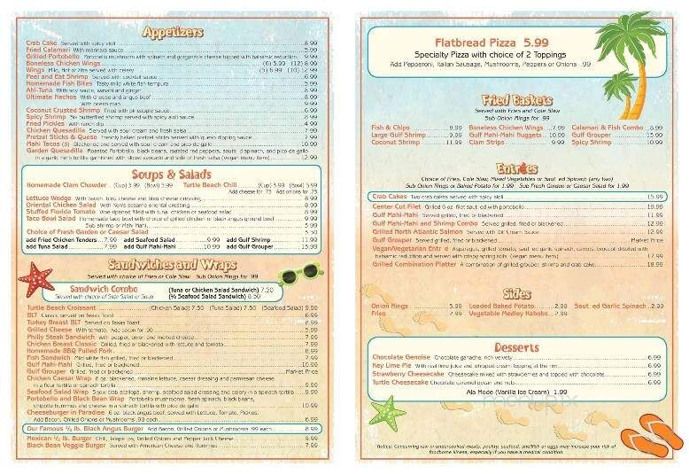 Turtle Beach Pub Restaurant - Sarasota, FL menu_pic
