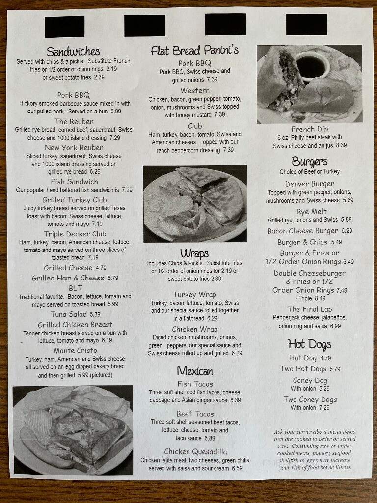 Finish Line Family Restaurant - Hillsdale, MI menu_pic