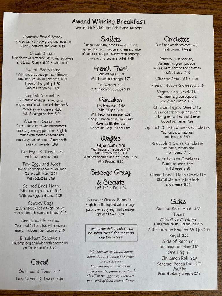 Finish Line Family Restaurant - Hillsdale, MI menu_pic