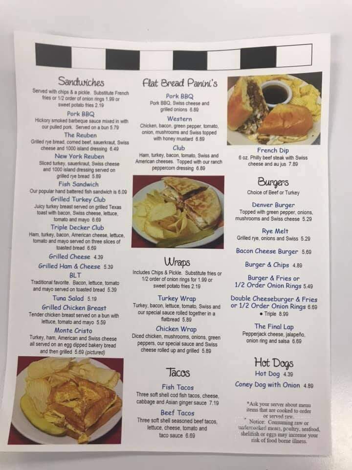 Finish Line Family Restaurant - Hillsdale, MI menu_pic