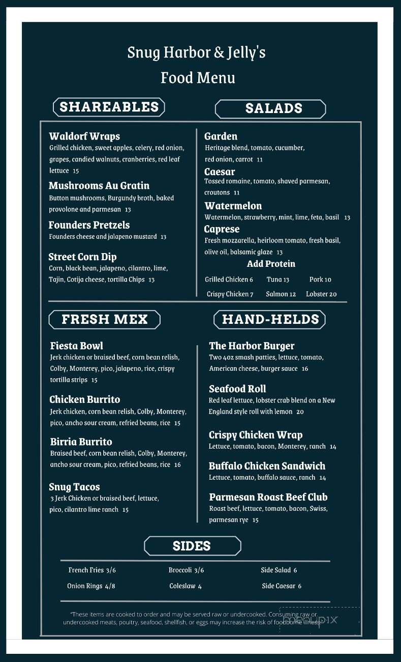Snug Harbor - Grand Haven, MI menu_pic