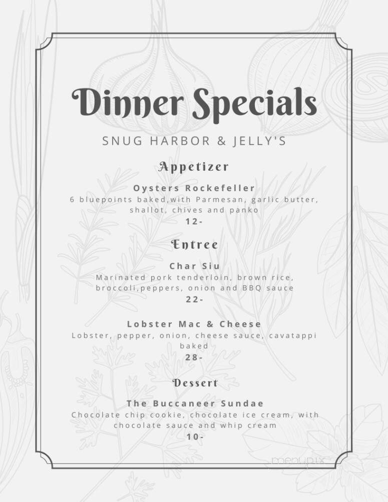 Snug Harbor - Grand Haven, MI menu_pic