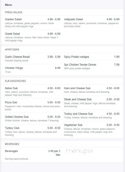 Franco's Pizzeria - Center Line, MI menu_pic