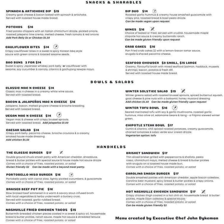 The Foggy Goggle - Halifax, NS menu_pic