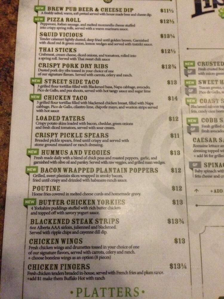 Tipperary's Pub - Calgary, AB menu_pic
