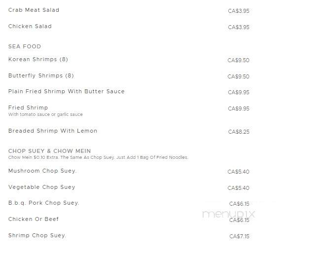 Kim Shan Chinese Buffet Restaurant - Hamilton, ON menu_pic