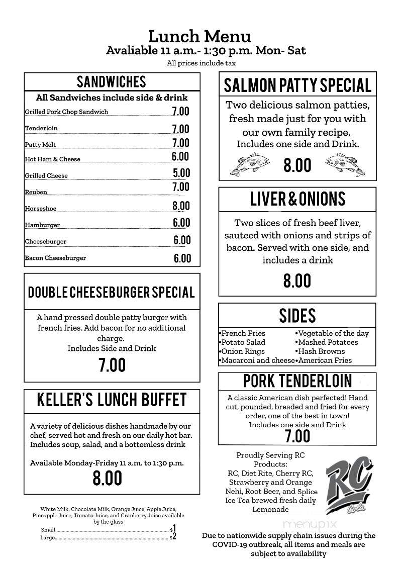 Keller's Iron Skillet - Bloomington, IL menu_pic
