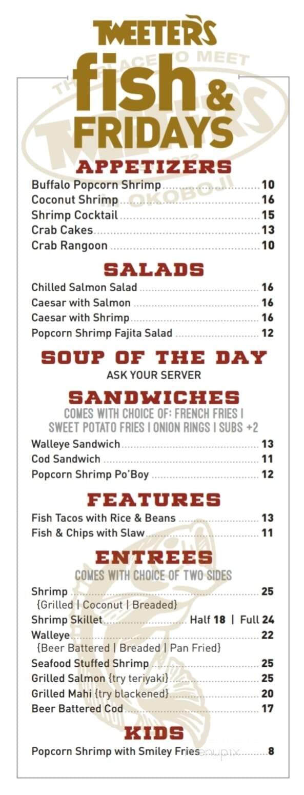Tweeter's Bar & Grill - Okoboji, IA menu_pic