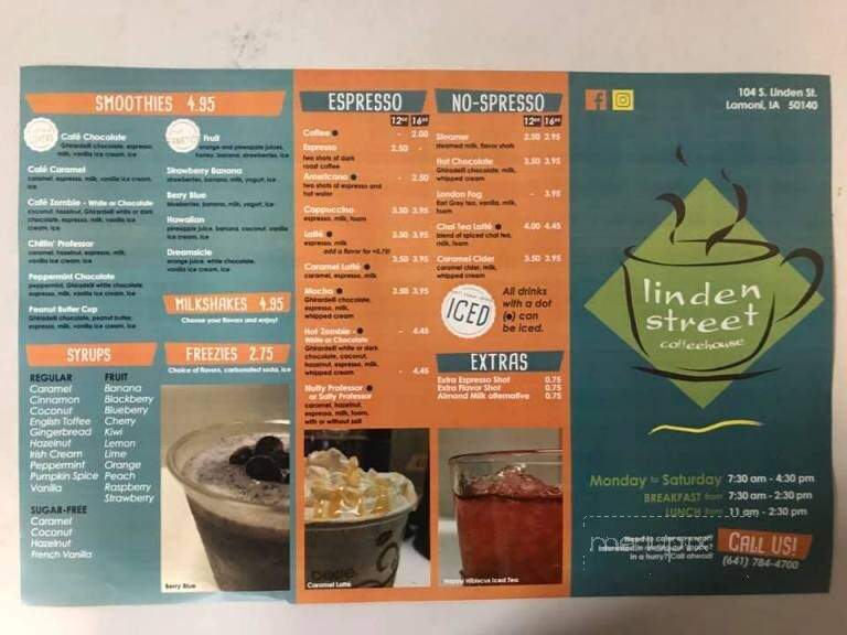 Linden St Coffee House - Lamoni, IA menu_pic