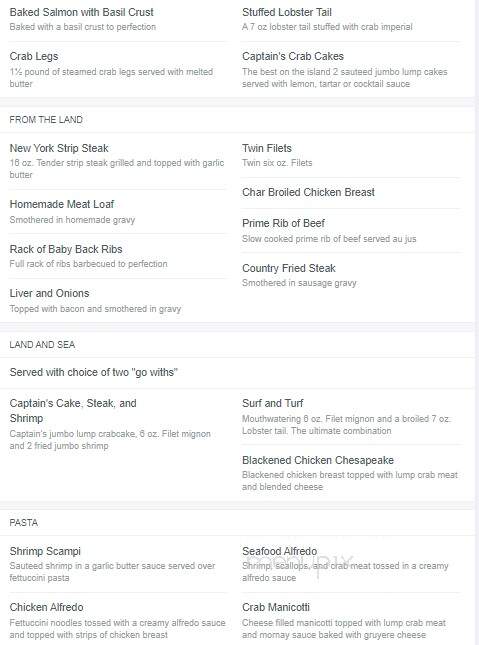 Captain's Table - Solomons, MD menu_pic