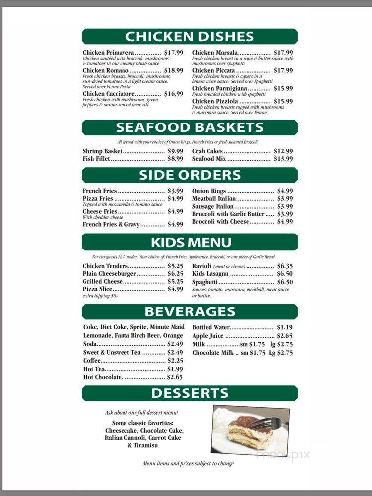 New York J & P Pizza - Damascus, MD menu_pic