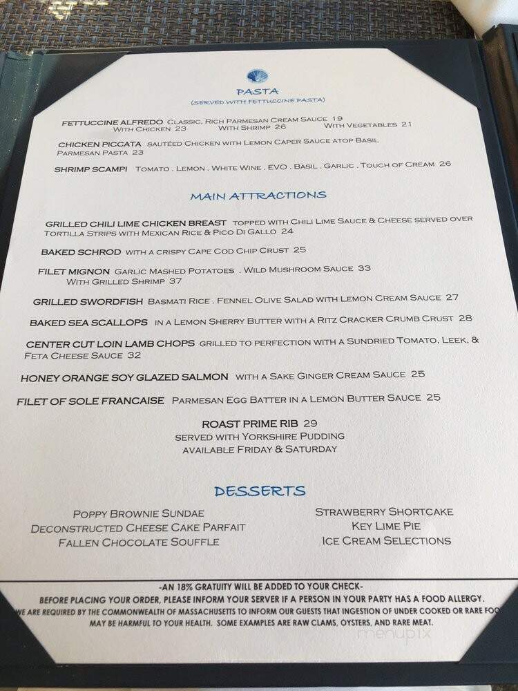 Popponesset Inn Restaurant - Mashpee, MA menu_pic