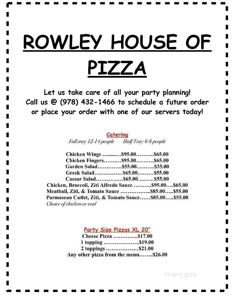 Rowley House Of Pizza - Rowley, MA