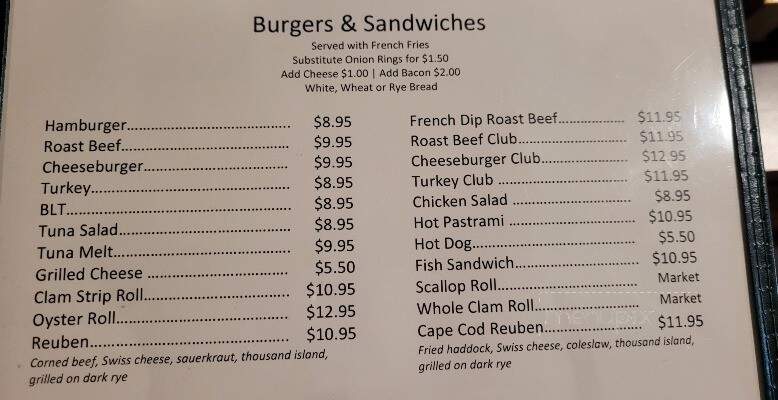 Ye Olde Standish Grille - East Bridgewater, MA menu_pic