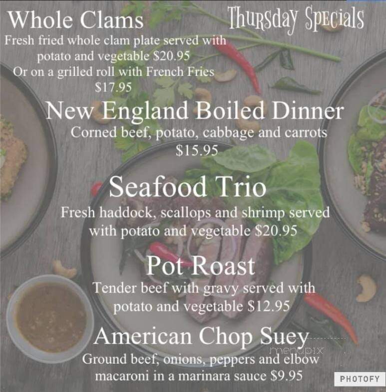 Ye Olde Standish Grille - East Bridgewater, MA menu_pic
