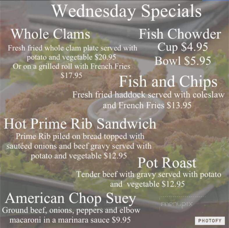 Ye Olde Standish Grille - East Bridgewater, MA menu_pic