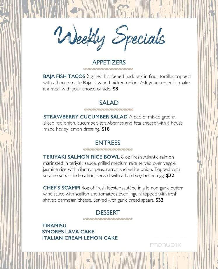 Anchorage Restaurant - Sunapee, NH menu_pic