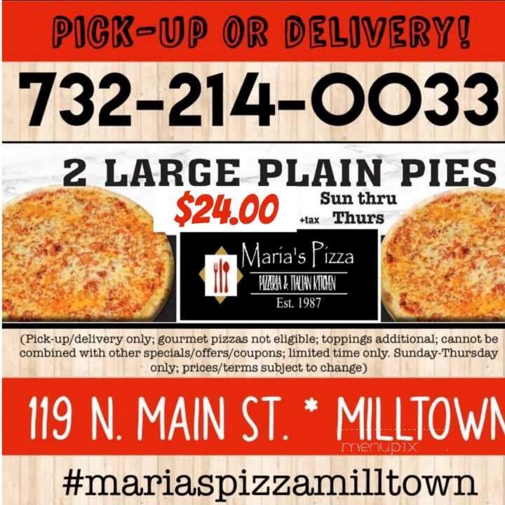Maria's Pizza & Subs - Milltown, NJ