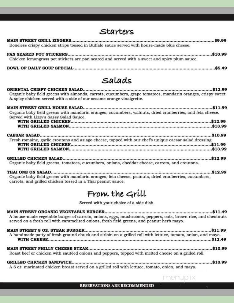 Main Street Grill & Bakery - Afton, NY menu_pic