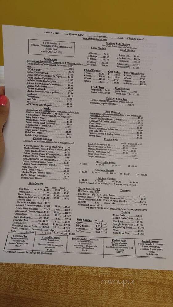 Chicken Time - Roslyn, PA menu_pic