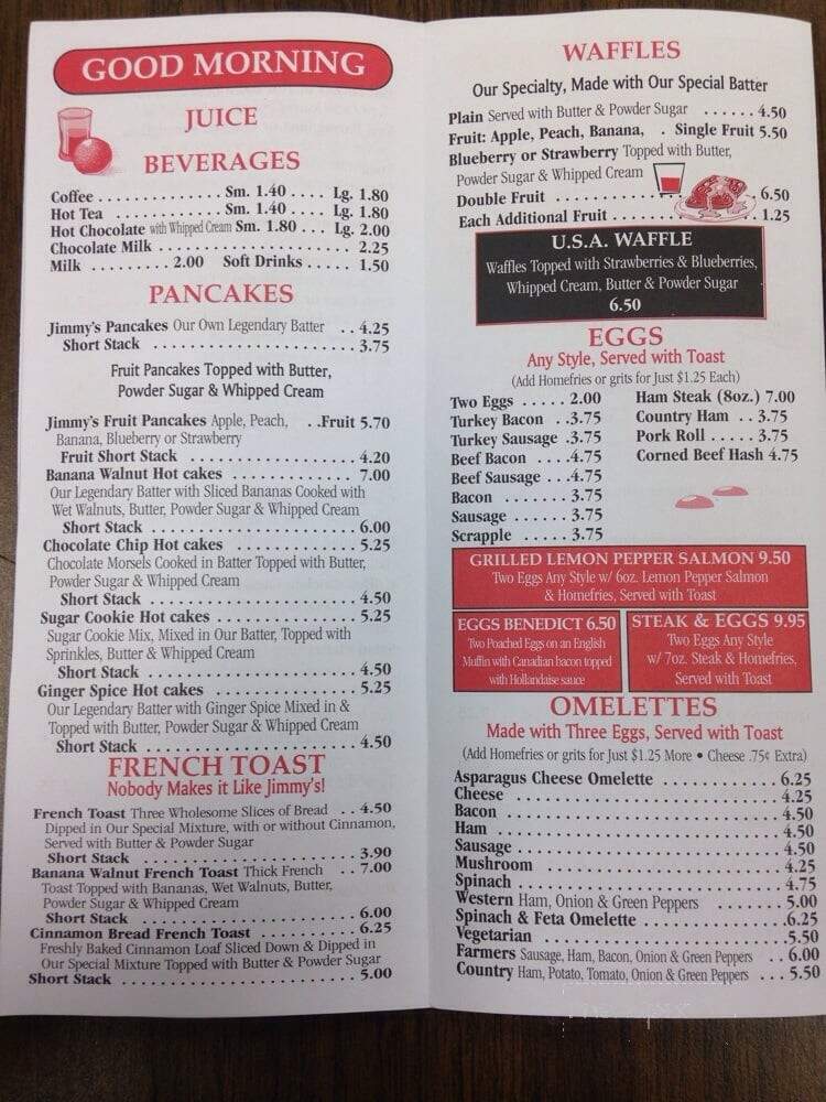 Jimmy's - Sharon Hill, PA menu_pic