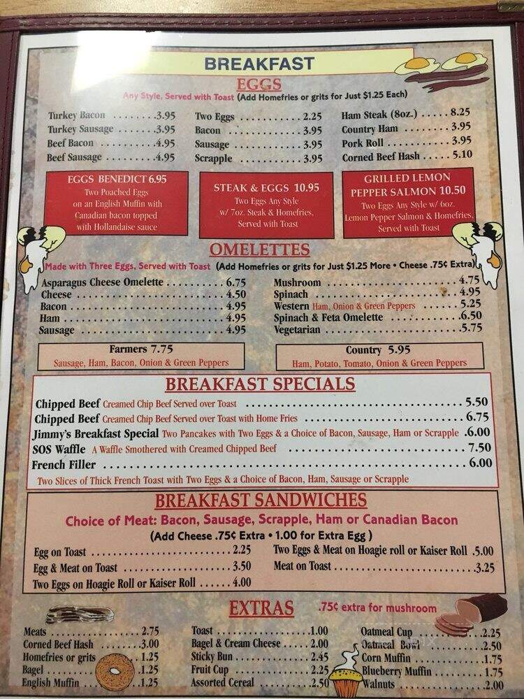 Jimmy's - Sharon Hill, PA menu_pic