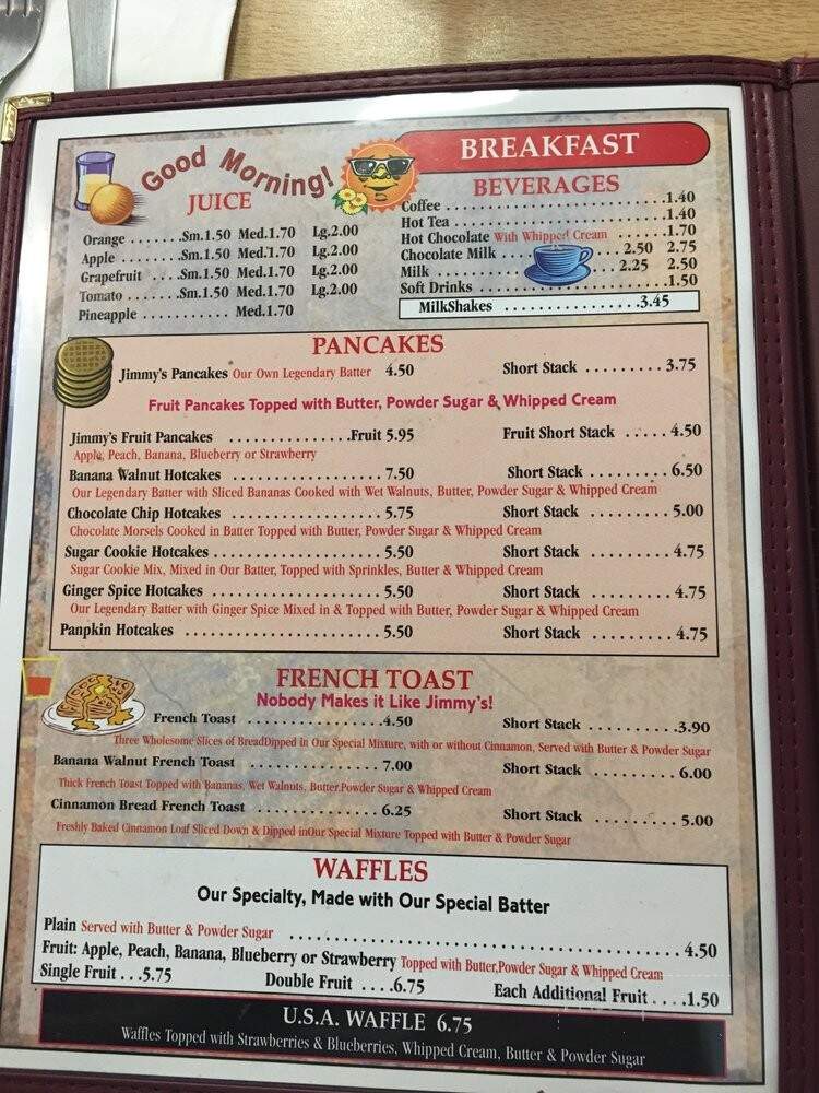 Jimmy's - Sharon Hill, PA menu_pic
