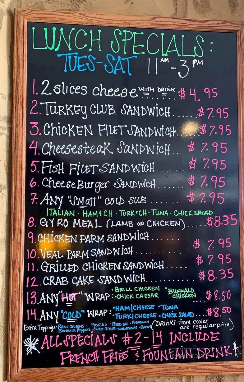 Paesano's - New Freedom, PA menu_pic